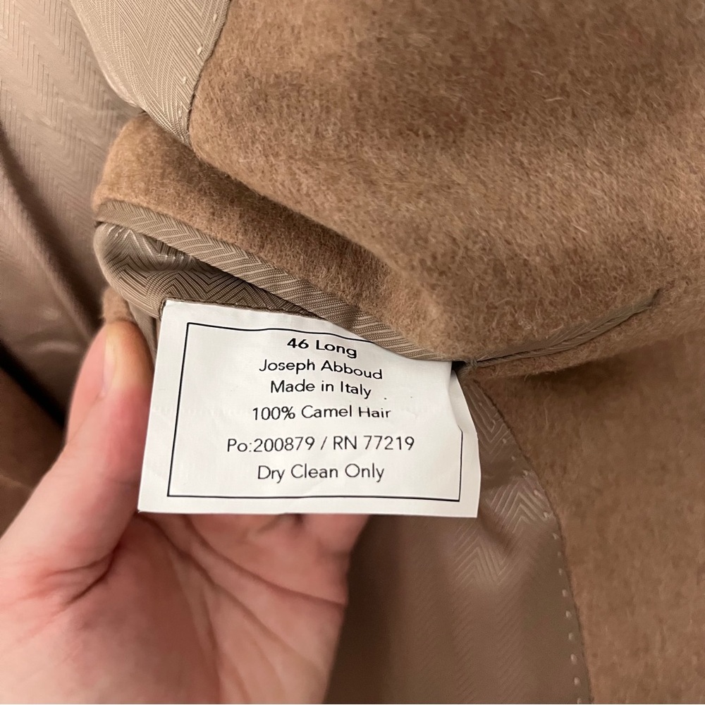 Joseph Abboud 100% Camel Hair Made in Italy Tan Sport Coat Lanificio Campore 46L - Picture 10 of 13